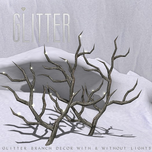 Glitter Branches Decor with and without Lights Mesh