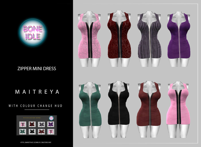 Zipper Mini Dress Maitreya
