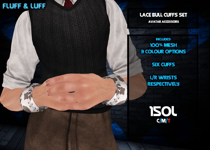 F&L - Lace Bull Cuffs Set