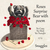 Snuggles Roses Surprise Bear with poem Boxed