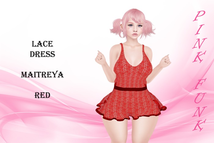 [PINKFUNK] Lace Dress Red