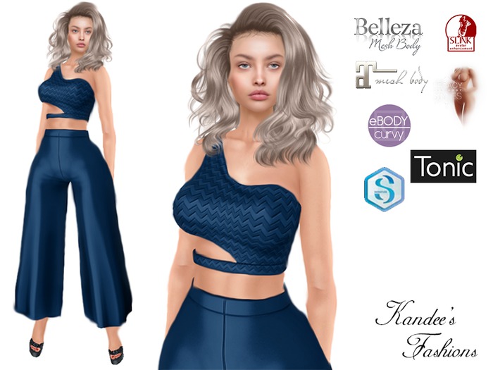 Sophisticated Blue Pantsuit