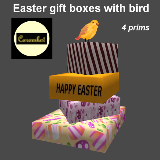 Easter gift boxes with bird