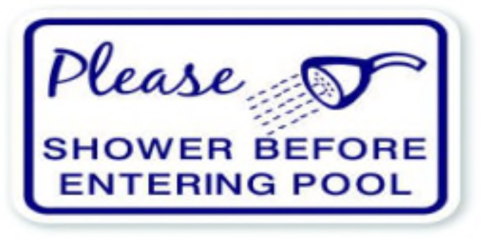Please shower before entering pool sign texture