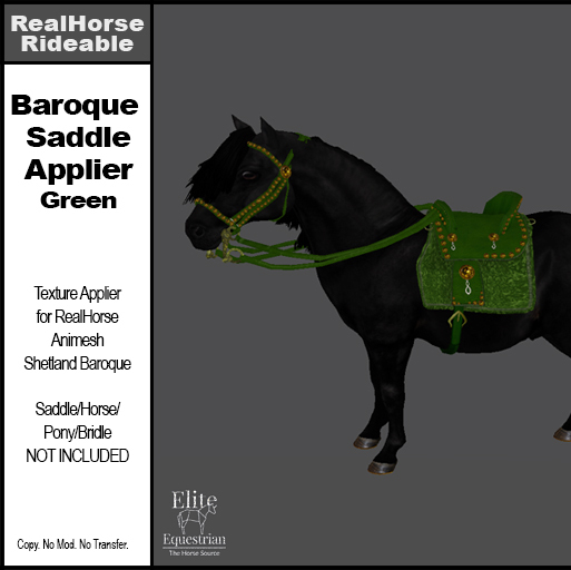 *E* RHR - Baroque Saddle Applier - Green [Add & Click]