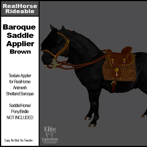 *E* RHR - Baroque Saddle Applier - Brown [Add & Click]