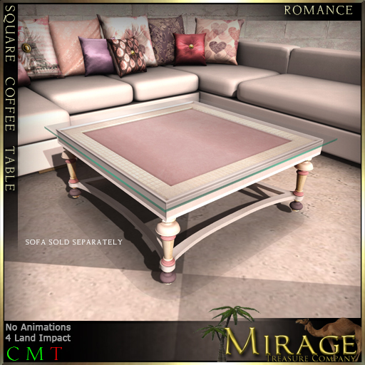 {Mirage} Square Coffee Table - Romance