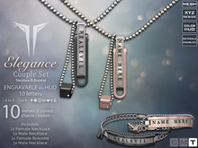 **RE** Elegance Necklace & Bracelet Couple Set * ENGRAVABLE * Transferable
