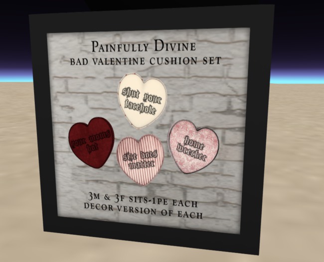 Painfully Divine Bad Valentine Cushion Set 