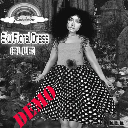 ((RBS)) SkulFloral Dress (Blue) (demo) Tweenster 