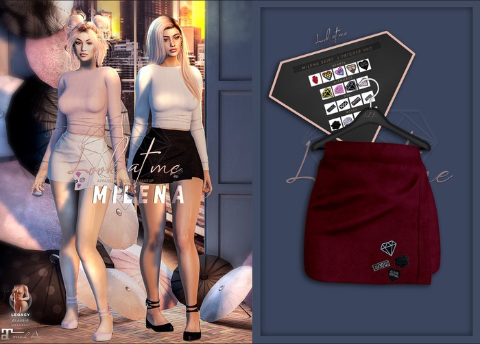 Look At Me. Milena : Skirt - burgundy