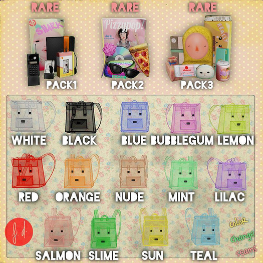 (fd) Backpack Stuff - Pack3 RARE