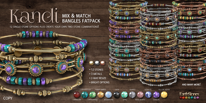 EarthStones Kandi Bangles ~ Fatpack