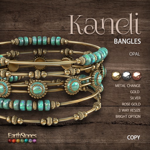 EarthStones Kandi Bangles ~ Opal
