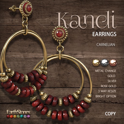 EarthStones Kandi Earrings ~ Carnelian