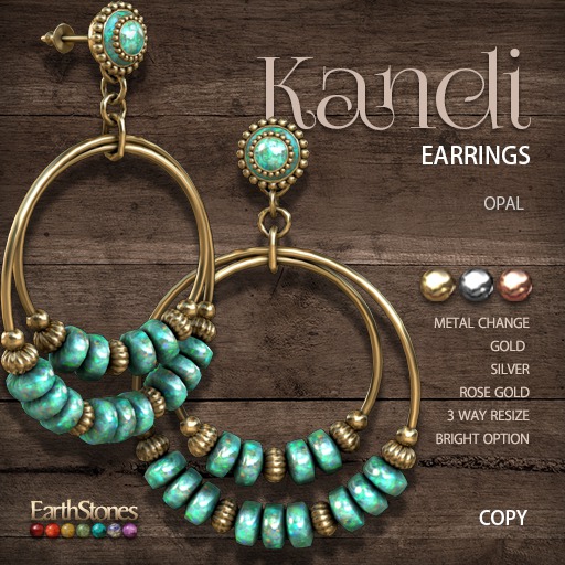 EarthStones Kandi Earrings ~ Opal