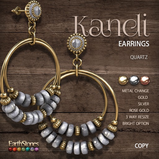 EarthStones Kandi Earrings ~ Quartz