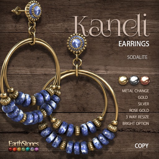 EarthStones Kandi Earrings ~ Sodalite