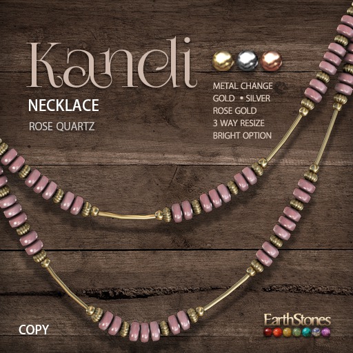 EarthStones Kandi Necklace ~ Rose Quartz