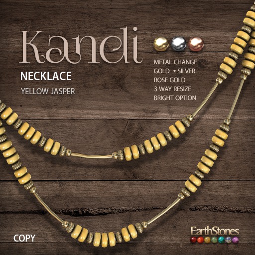 EarthStones Kandi Necklace ~ Yellow Jasper