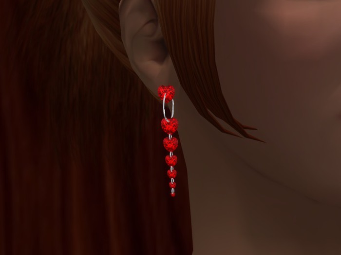 TM String of Hearts Earrings - Color Change - Resize - Brightness