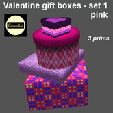 Valentine gift boxes - set 1 pink