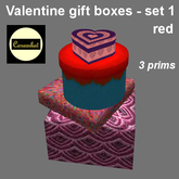 Valentine gift boxes - set 1 red