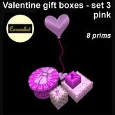 Valentine gift boxes - set 3 pink