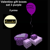 Valentine gift boxes - set 3 purple