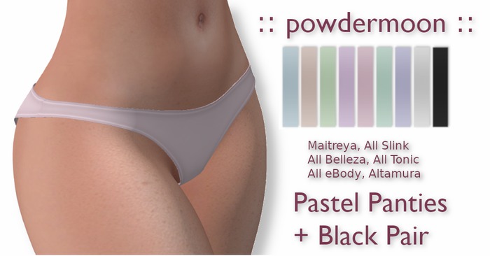 powdermoon - Pastel Panties + Black Pair With HUD