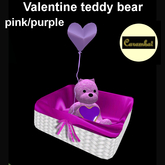 Valentine teddy bear - pink/purple