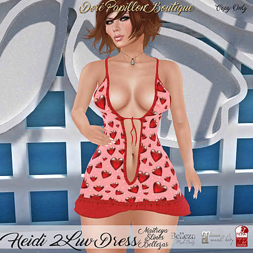 DPB Heidi 2 Luv Dress - Hearts *Maitreya, Slinks, Bellezas*