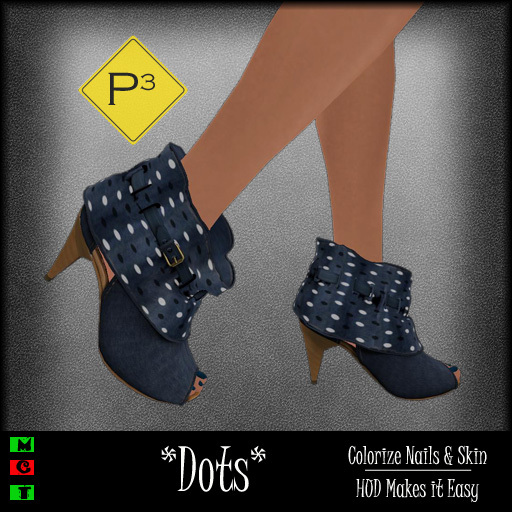 <P3> Dots - Black on Blue