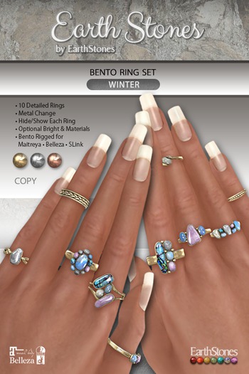 Earth Stones by EarthStones Bento Rings ~ Winter