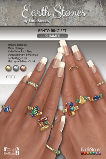 Earth Stones by EarthStones Bento Rings ~ Summer