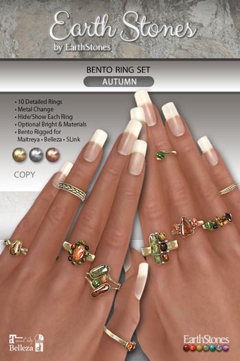 Earth Stones by EarthStones Bento Rings ~ Autumn