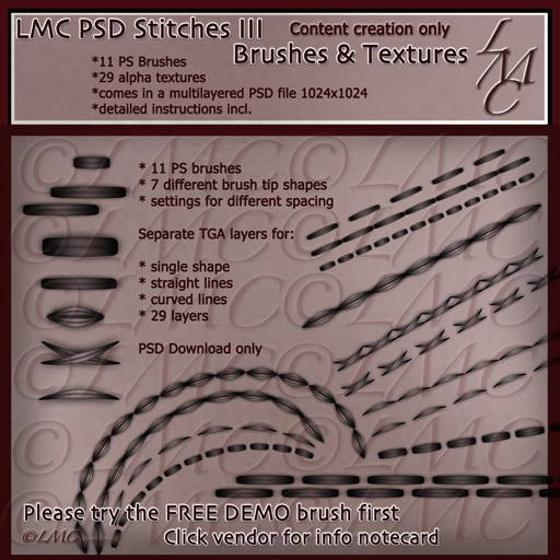 LMC PS Brushes & Textures - Stitches III -