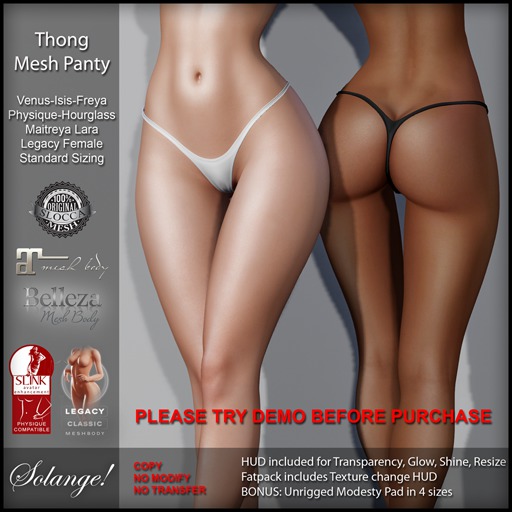 Solange! - Thong Panty MESH - Red