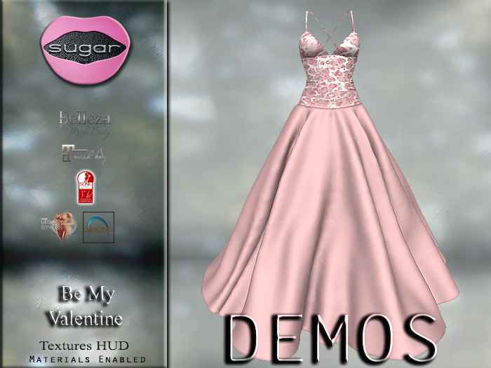 :-:SUGAR:-: Be My Valentine Dress {HEARTS TEXTURE HUD} DEMO