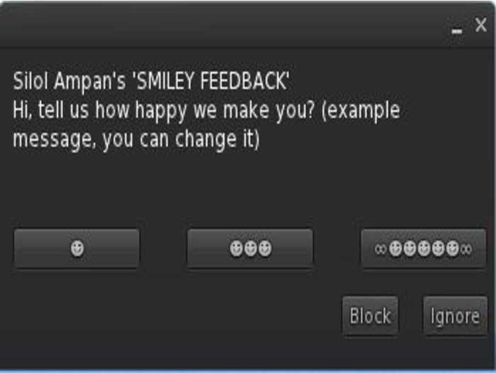 Second Life Marketplace - SMILEY FEEDBACK Counter Script Rating Menu ...