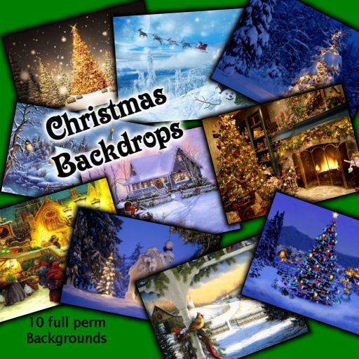~TJ~  Christmas Backdrop Scenes Full Perm Textures
