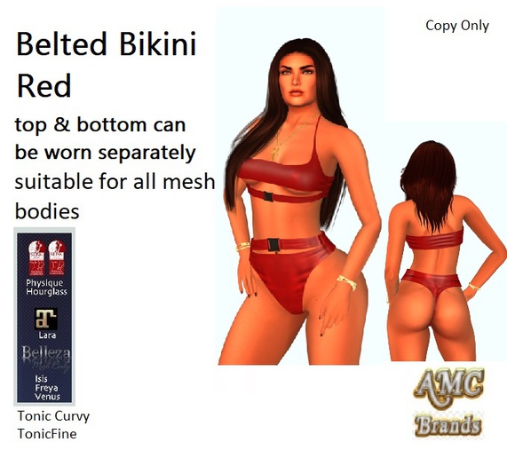 AMC Belted Bikini Red