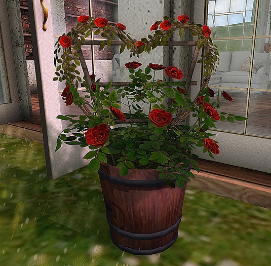 CJ Lena Bucket Planter red Roses - Box add
