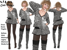 [CT] "Sweet like a Tiger" Black Outfit - 9 sizes - Tights Applier & BoM - Overknees Boots