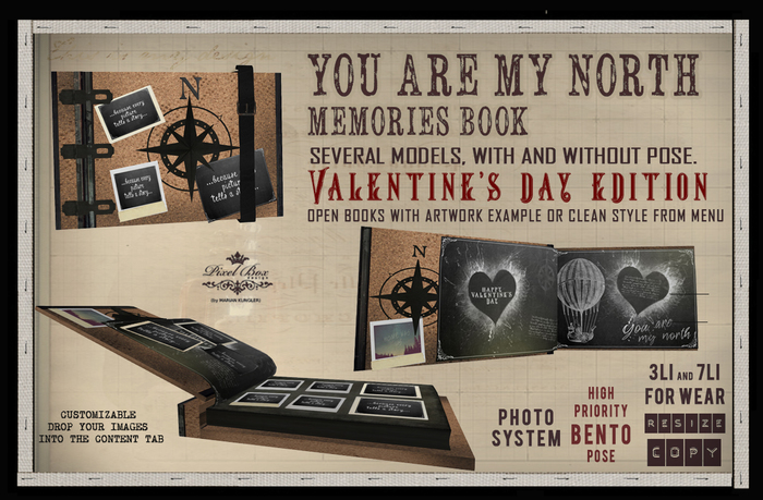 50% SALE PIXEL BOX - Memories Book You are my north Valentines