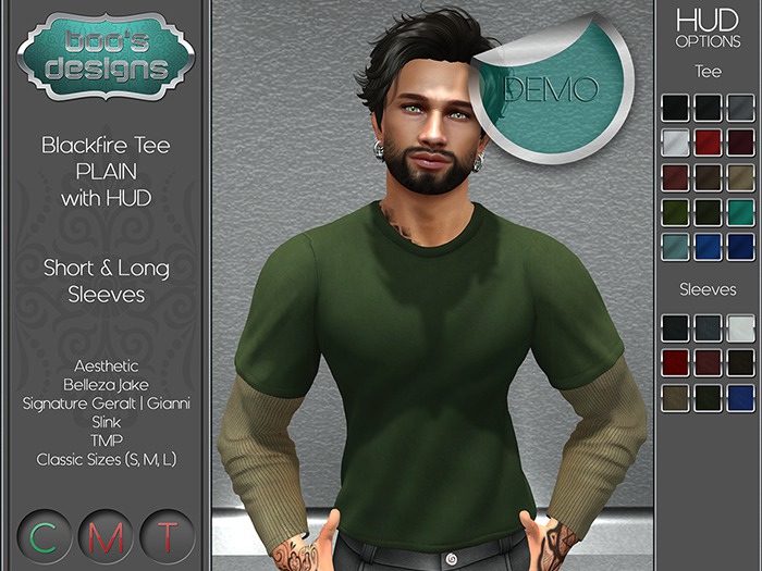 *BD* BLACKFIRE TEE ~ PLAIN ~ FATPACK ~ WITH HUD ~ DEMO