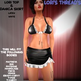 [L.T] Lori Top & Danica Skirt - Black/White Latex