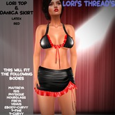 [L.T] Lori Top & Danica Skirt - Black/Red Latex