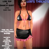 [L.T] Lori Top & Danica Skirt - Black/Baby Pink Latex