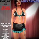 [L.T] Danica Skirt - Latex - Black/Teal (REZ ME)